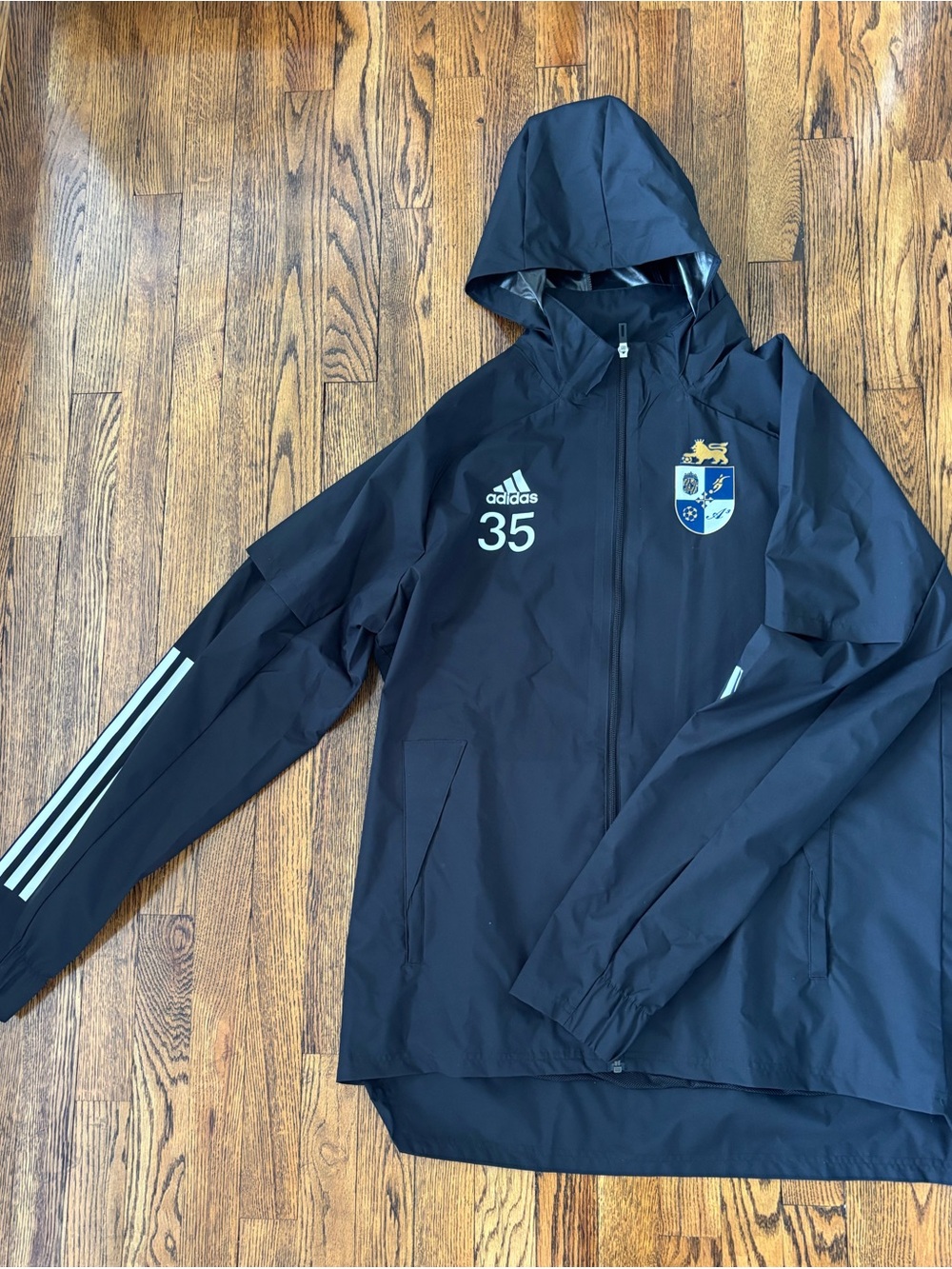 adidas Black Hooded Jacket with Zip